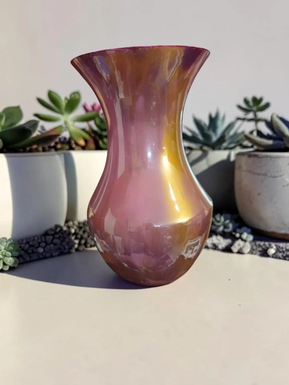 Fluid Art Acrylic Pour Hand-Painted Glass Vase, Modern Decor, OOAK,  Dry Flowers